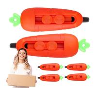 Acunny Ouvre-lettre 6 pièces en forme de carotte - Avec coupe-lettres portable, acier inoxydable et verrouillage de sécurité, pour voyage, travail, école, papier