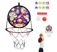 Acunny Panier de Basket-Ball Portable 2 en 1, Jeu de fléchettes pour Anneau de Basket-Ball, pour intérieur et extérieur, Cadeaux d'anniversaire, Filles