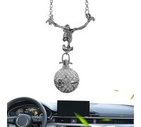 Acunny Pendentif de voiture en forme de tête de mort - Diffuseur de parfum polyvalent - Décoration de voiture d'Halloween - Pendentif en métal pour rétroviseur de voiture