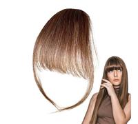 Acunny Poney à clip pour femme - Cheveux humains - Perruque frange pour femme - Girlfriend Sisters Bangs with Temples Extensions de cheveux quotidiennes pour photographie, rendez-vous