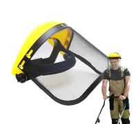 Acunny Protection complète du visage, visière de protection pour tronçonneuse - Support de tête réglable avec visière en fil - Adaptateur de casque - Protection de jardin pour hommes et femmes