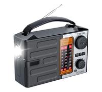 Acunny Radio portable, radio extérieure, lampe de poche avec charge solaire et type C, récepteur Am/FM/OC et alarmes météorologiques d'urgence, camping, tempête et pause à la maison