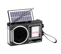 Acunny Radio solaire FM avec énergie solaire et lumière LED intégrée, lampe de poche LED avec antenne télescopique pour camping, tempête, tornade et intérieur