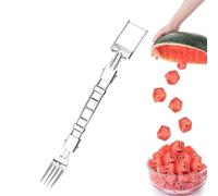 Acunny Trancheuse à pastèque, fourchette à pastèque, fourchette à pastèque portable 2 en 1, coupe-fruits portable et pliable pour fêtes de famille et camping