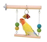 Acunny Wood Bird Swing, Vogel Swing Toys, papier amusant pour perroquet en bois naturel avec gel, gymnastique de jeu d'oiseaux, support d'entraînement pour perruches, Conure