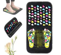 Acupressure Tapis de massage pour pieds, réflexologie, tapis de massage pour la marche et la route, pliable pour soulager la douleur et la circulation, outil de yoga et de récupération (M)