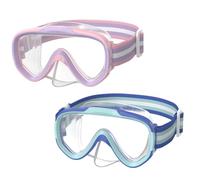 ACURE Lunettes de natation pour garçons et filles de 3 à 14 ans, masque de plongée anti-buée avec masque de nez et sangle en tissu, masque de plongée pour enfants dans la piscine pour jeunes (rose et