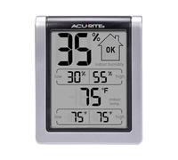 ACURITE 00613 Hygromètre numérique et thermomètre d'intérieur Jauge d'humidité pré-calibrée, noir, 7,6 x 6,3 x 3,3 cm