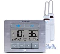 ACURITE Thermomètre numérique sans fil pour réfrigérateur et congélateur avec alarme et température max/min pour la maison et les restaurants (00515M), finition en acier inoxydable, 10,8 x 9,5 cm
