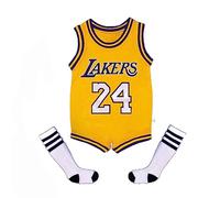 Acuryx Grenouillère pour bébé De Basketball Football Body Nouveau-Né Infantile BéBé avec Nom et Numéro Avec chaussettes