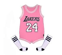 Acuryx Grenouillère pour bébé De Basketball Football Body Nouveau-Né Infantile BéBé avec Nom et Numéro Avec chaussettes