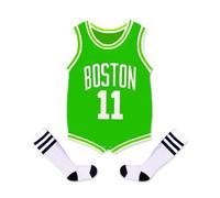 Acuryx Grenouillère pour bébé De Basketball Football Body Nouveau-Né Infantile BéBé avec Nom et Numéro Avec chaussettes