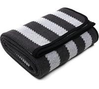 ACUSHLA Couverture en Laine mérinos Chaude et Douillette - Lavable - Grand jeté idéal pour l'extérieur, Le Camping, Le canapé, Le lit, Les Voyages - Couverture en Laine Super Douce (Rayures Grises)