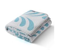ACUSHLA Couverture en laine mérinos - Grande couverture douce, chaude et lavable pour lit, canapé, voiture, pique-nique, voyage, toutes saisons - (160 x 200 cm, bleu forêt tropicale)
