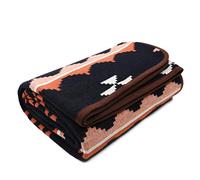 ACUSHLA Couverture toutes saisons en laine mérinos mélangée, douce, chaude, épaisse et lavable, pour lit, canapé, plein air, camping, voyage et voiture, 160 x 129,5 cm, bleu marine (Morocco Navy Blue)