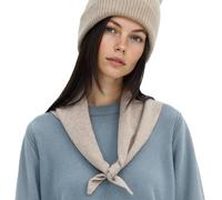 ACUSHLA Écharpe triangulaire 100% laine mérinos pour femme tricotée tendance, léger, doux et chaud, Beige clair 06, 110cmX38cm