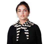 ACUSHLA Écharpe triangulaire 100% laine mérinos pour femme tricotée tendance, léger, doux et chaud, Rayures zébrées, 110cmX38cm
