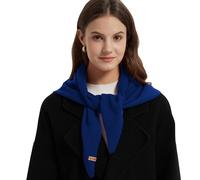 ACUSHLA Écharpe triangulaire en laine tricotée avec grain de riz - Couleur unie - Foulard léger doux - Plusieurs combinaisons de couleurs - Écharpe légère, Bleu 10., 110 cm X 38 cm
