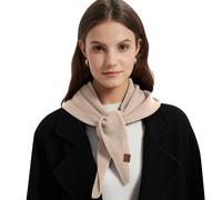 ACUSHLA Écharpe triangulaire en laine tricotée avec grain de riz - Couleur unie - Foulard léger doux - Plusieurs combinaisons de couleurs - Écharpe légère, Beige clair, 110 cm X 38 cm