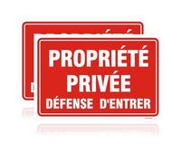 Acuxiaza 2 Pièces Panneau Propriété Privée Défense D'entrer en Aluminium | 30 x 20 cm, Réfléchissant Panneau Propriété Privée Panneau d'Avertissement avec Trous Pré-Percés, Protection UV, Imperméable
