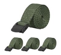 Acuxiaza Lot de 4 sangles vertes pour caméra de chasse - Sangles de montage pour caméra de surveillance de la faune - 145 cm - En nylon robuste - Avec boucles à came - Sangle d'arrimage et de serrage