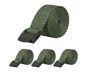 Acuxiaza Lot de 4 sangles vertes pour caméra de chasse - Sangles de montage pour caméra de surveillance de la faune - 145 cm - En nylon robuste - Avec boucles à came - Sangles d'arrimage à serrage