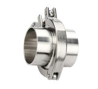 ACVACV 1 ensemble de virole de soudure de tuyau de bride sanitaire + trois colliers de serrage + joint en PTFE ou silicone en acier inoxydable SUS SS 304 (45 mm de diamètre extérieur 64 mm)