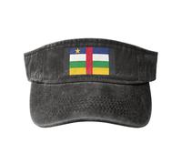 ACVnbm Chapeau de soleil unisexe avec imprimé drapeau de l'Afrique centrale, visière incurvée réglable pour homme et femme au quotidien, Noir , Taille unique