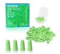 ACWOO Bouchons D'oreille, 60 Paires, SNR 34 dB, Vert, Protection Auditive, Anti Bruit, Sportif, Moto, Étudier, Dormir, Concerts