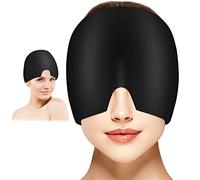 ACWOO Chapeau Migraine, 360° Bonnet Migraine Relief Cap En Gel, Réutilisable Masque Migraine Et Céphalées, Chapeau De Soulagement Des Maux De Tête Pour Les Migraines Et Soulagement Des Tensions(Noir)