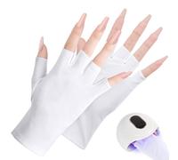ACWOO Gants Anti-UV pour Manucure et Nail Art - Protection des Mains Sans Doigts pour Lampe UV (Blanc)