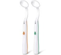 ACWOO Miroir d'Inspection Dentaire avec LED Lumière, 2 Pièces Miroir Dentaire avec La Lumière, Miroir Anti Brouillard Courbe Angle, Miroir Buccal pour Soins Dentaires