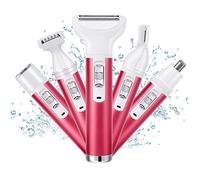 ACWOO Rasoir Electrique Femme, Tondeuse Femme Indolore, 5 En 1 Rasoir Indolore avec 5 Têtes Flottantes, Tondeuse à Cheveux Sans Fil Rechargeable la Barbe, Bras, Jambes, Aisselles, Maillot