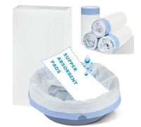 ACWOO Sac Hygiénique Pour Chaise Percée, 100Pcs 53 * 40cm Doublures De Chaise Percée De Chevet Avec 100Pcs Coussinets Absorbants Jetables Pour Chaise Percée, Chaise Percée Super Absorbants