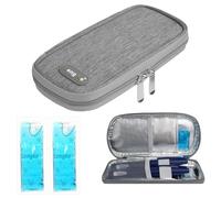 ACWOO Sac pour Diabétique, Étui Refroidisseur Diabète avec 2pcs Sac De Glace Réutilisable en Gel, Portable Sac Isotherme à Insuline Sac Isotherme Médicament Voyage pour Garder Médicaments Au Froid