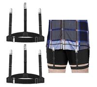 ACWOO Séjour de Chemise, 2pcs Supports De Chemises Pour Homme, Shirt Stays Avec Blocage Antidérapant, Bas De Chemise Élastiques Longueur Ajustable Pour Hommes Et Femmes, Empêche Les Plis De La Blouse