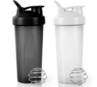 ACWOO Shaker Protéiné de 700ml, 2PCS Shaker à protéines avec Mixing Balle, Bouteille shaker de protéines pour Boisson Protéinée, Compléments Alimentaires En Poudre, Gourdes de Sport Sans BPA