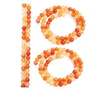 Acxico Lot de 2 60 perles rondes en cornaline rouge 6 mm
