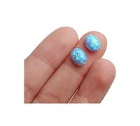 Acxico Lot de 2 pierres précieuses ovales noires 7 x 9 mm