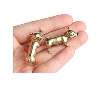 Acxico Lot de 2 porte-clés en laiton pur avec pendentif en forme de cochon du zodiaque Bronze