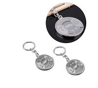 Acxico Lot de 2 porte-clés vintage en argent avec calendrier perpétuel de 50 ans