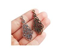 Acxico Lot de 20 breloques en filigrane creux en argent antique pour fabrication de bijoux pour boucles d'oreilles