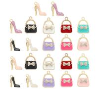 Acxico Lot de 22 breloques élégantes en alliage pour talons hauts - 16 x 18 mm - Pendentifs élégants à pois pour bricolage, bijoux, porte-clés, sac, décoration de chaussures