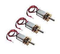 Acxico Lot de 3 mini moteurs à engrenages N20 DC 3 V-6 V à vitesse lente en métal pour voiture robot