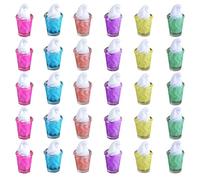 Acxico Lot de 30 mini tasses à glace en résine à faire soi-même, petites statues et accessoires de bijoux pour loisirs créatifs, affichages décoratifs, décorations de vacances et accessoires