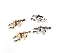 Acxico Lot de 4 manchettes d'oreilles nues pour homme avec cartilage en spirale et clipsées à des boucles d'oreilles - Bijoux pour femme (2 en or et en argent)
