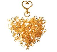 Acxico Lot de 40 crochets à boucle à ressort en alliage de zinc doré, porte-clés rotatif en forme de O avec motif de cœur pour accessoires de sac, fabrication de porte-clés créatifs