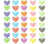Acxico Lot de 40 pendentifs colorés en acrylique en forme de cœur, breloques de couleurs assorties pour boucles d'oreilles, porte-clés, accessoires de sac, fournitures de fabrication de bijoux pour la