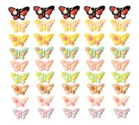 Acxico Lot de 45 breloques papillon en résine à dos plat pour scrapbooking, accessoires pour cheveux et projets de bricolage