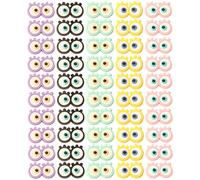 Acxico Lot de 50 breloques colorées en résine avec petit œil - Décoration à dos plat sur le thème de l'anime, adaptées pour le scrapbooking, les bijoux, les travaux manuels et la décoration de